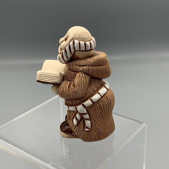 Uruguay Studio Pottery Unhooded Priest Monk Holding Book Bible Religious Signed - Picture 5 of 11